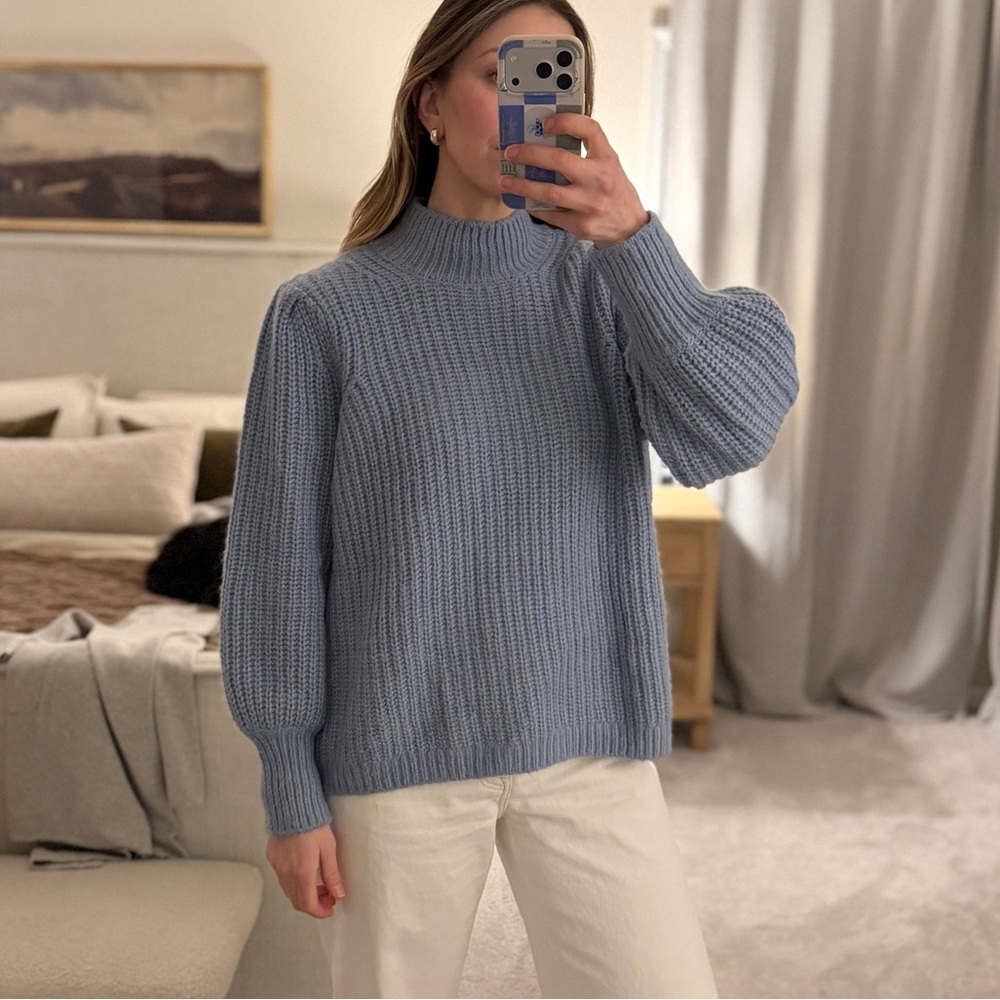 Boden blue chunky knit sweater US 12 NWOT